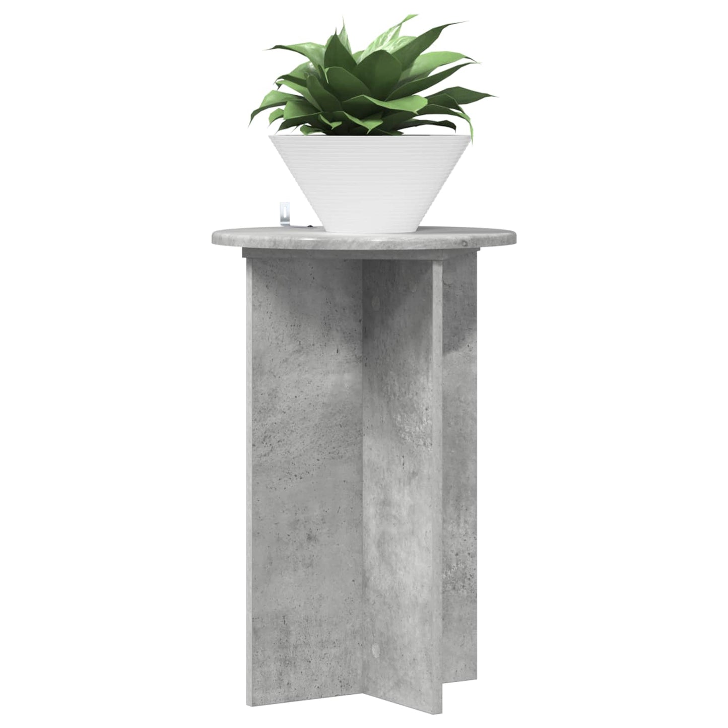 Plant Stand 2 pcs Concrete Grey Ø40 x 60 cm Engineered Wood