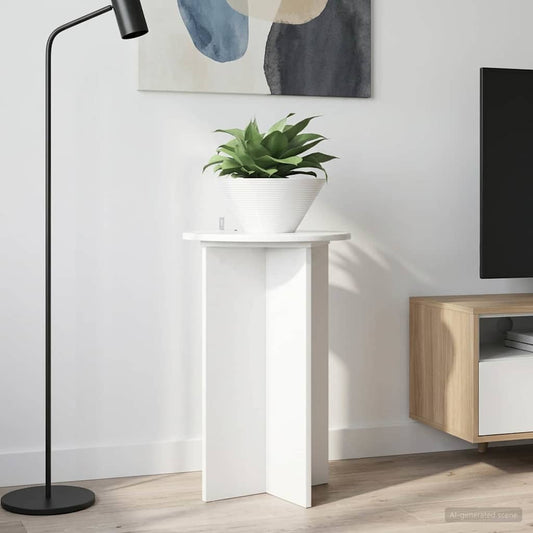 Plant Stand 2 pcs High Gloss White Ø40 x 60 cm Engineered Wood