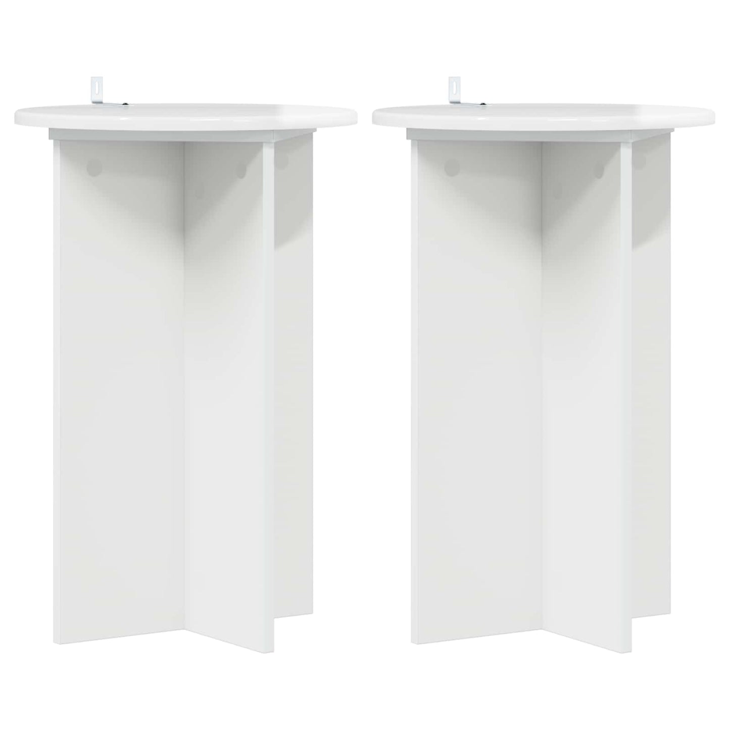 Plant Stand 2 pcs High Gloss White Ø40 x 60 cm Engineered Wood