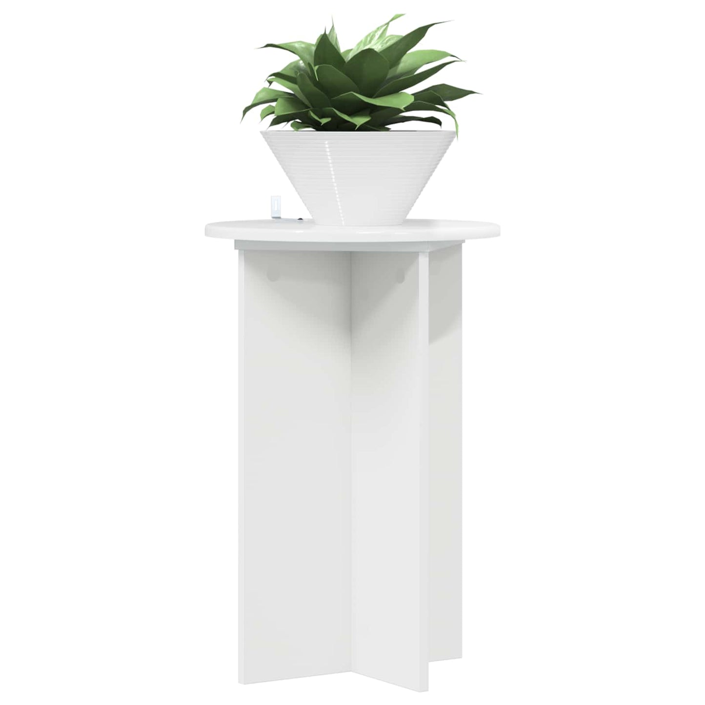 Plant Stand 2 pcs High Gloss White Ø40 x 60 cm Engineered Wood