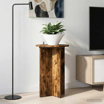 Plant Stand 2 pcs Smoked Oak Ø40 x 60 cm Engineered Wood