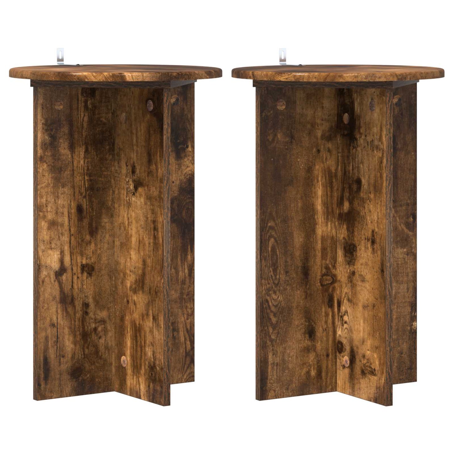 Plant Stand 2 pcs Smoked Oak Ø40 x 60 cm Engineered Wood