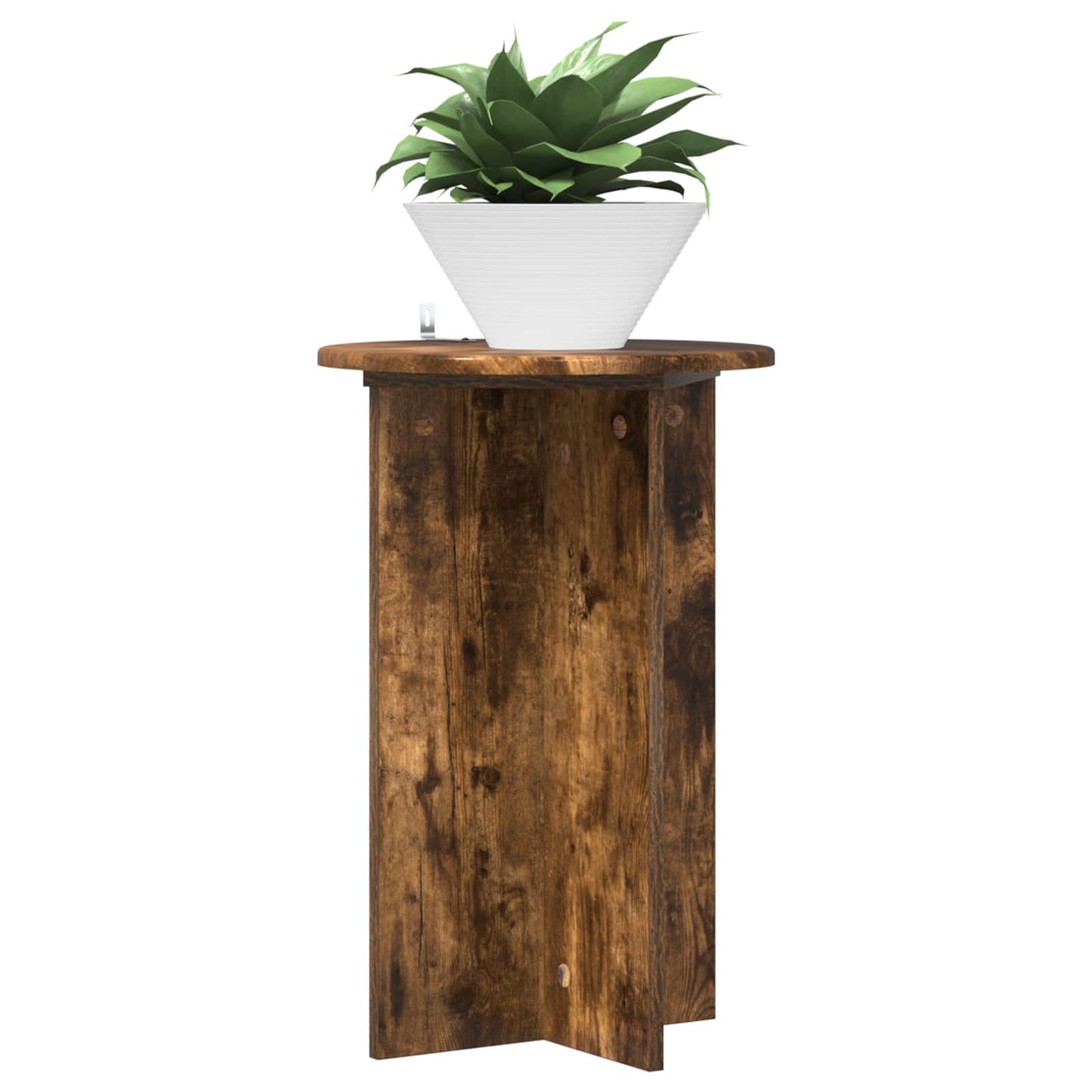Plant Stand 2 pcs Smoked Oak Ø40 x 60 cm Engineered Wood