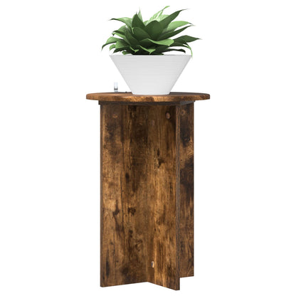Plant Stand 2 pcs Smoked Oak Ø40 x 60 cm Engineered Wood