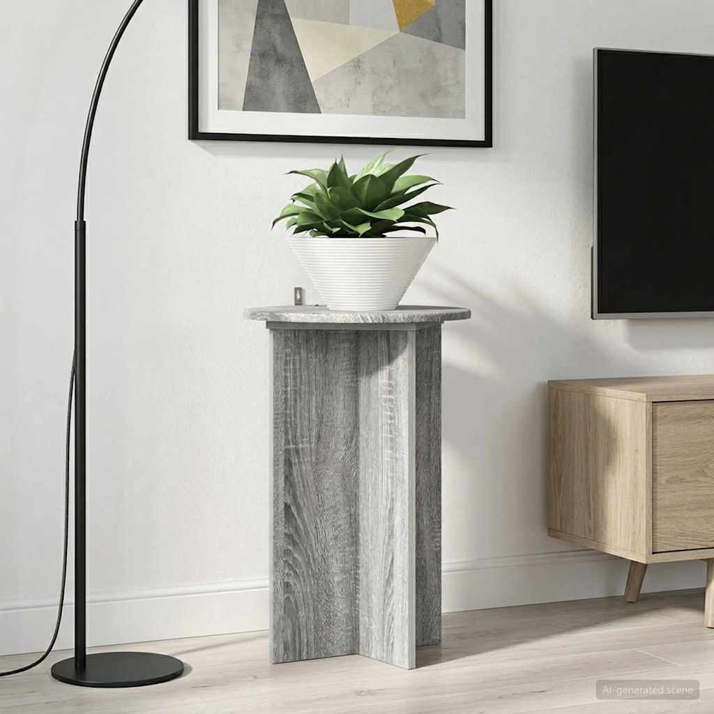 Plant Stand 2 pcs Grey Sonoma Ø40 x 60 cm Engineered Wood