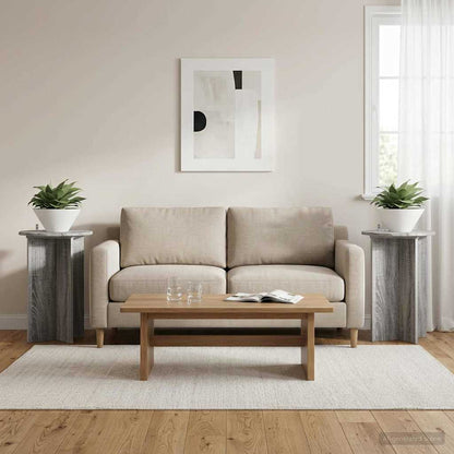 Plant Stand 2 pcs Grey Sonoma Ø40 x 60 cm Engineered Wood
