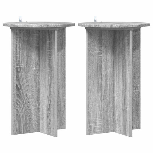 Plant Stand 2 pcs Grey Sonoma Ø40 x 60 cm Engineered Wood