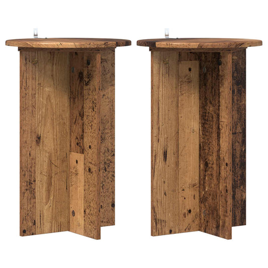 Plant Stand 2 pcs Old Wood Ø40 x 60 cm Engineered Wood