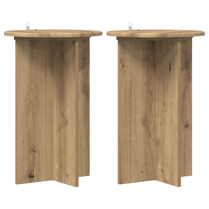 Plant Stand 2 pcs Artisan Oak Ø40 x 60 cm Engineered Wood
