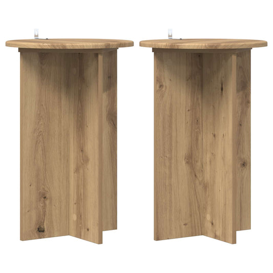 Plant Stand 2 pcs Artisan Oak Ø40 x 60 cm Engineered Wood