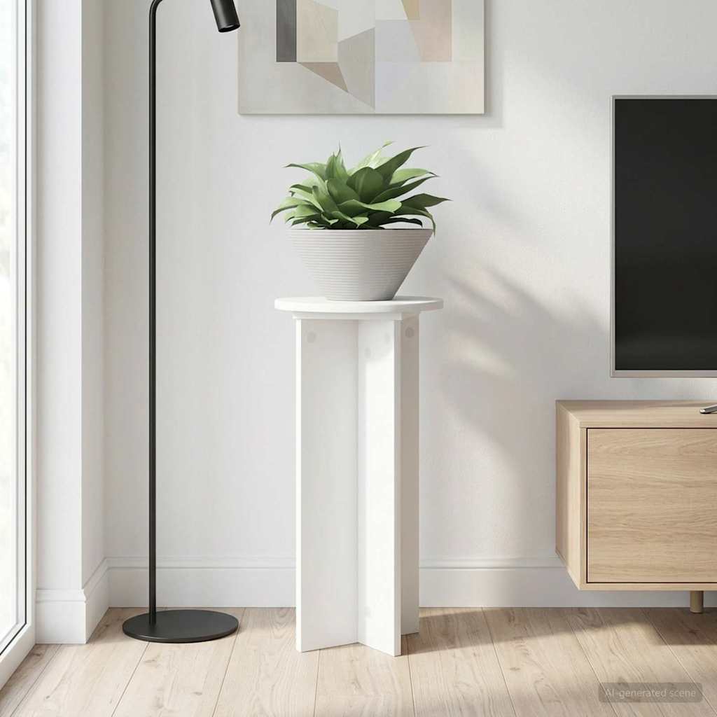 Plant Stand 2 pcs White Ø29.5 x 60 cm Engineered Wood
