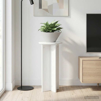 Plant Stand 2 pcs White Ø29.5 x 60 cm Engineered Wood
