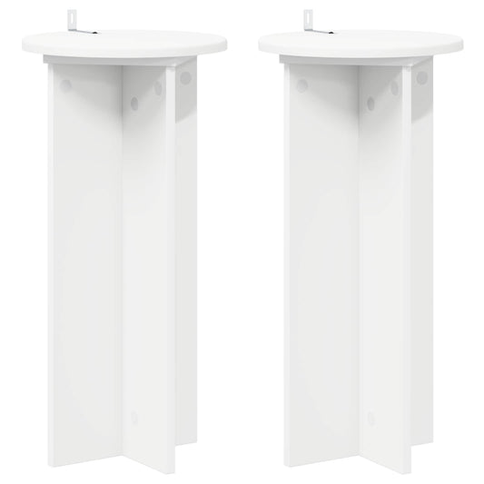 Plant Stand 2 pcs White Ø29.5 x 60 cm Engineered Wood