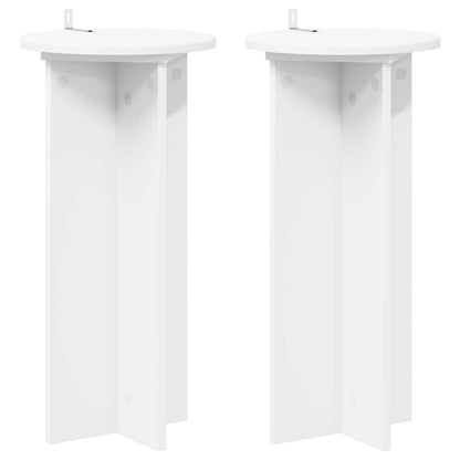 Plant Stand 2 pcs White Ø29.5 x 60 cm Engineered Wood