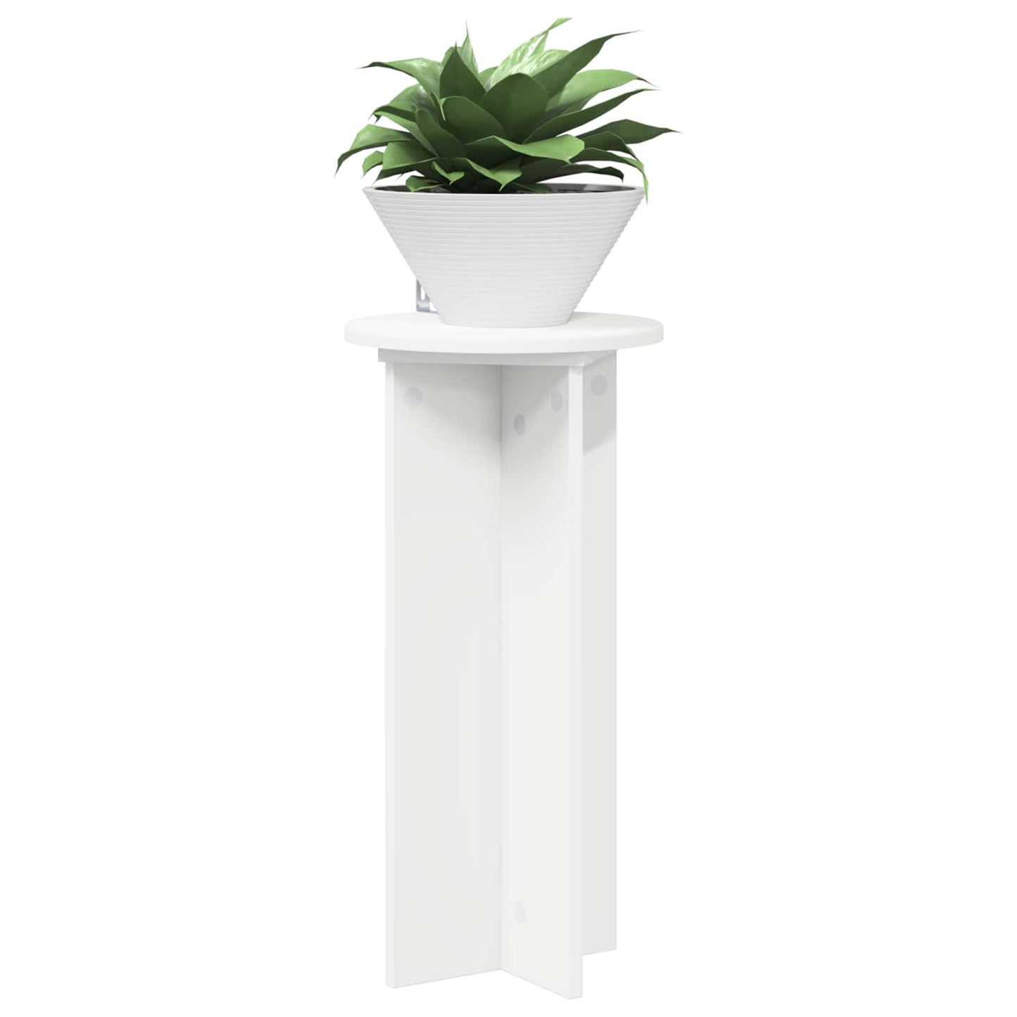 Plant Stand 2 pcs White Ø29.5 x 60 cm Engineered Wood