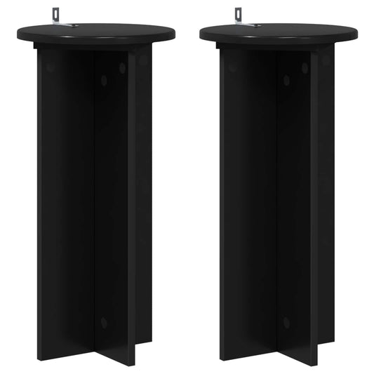 Plant Stand 2 pcs Black 29.5 x 29.5 x 60 cm Engineered Wood