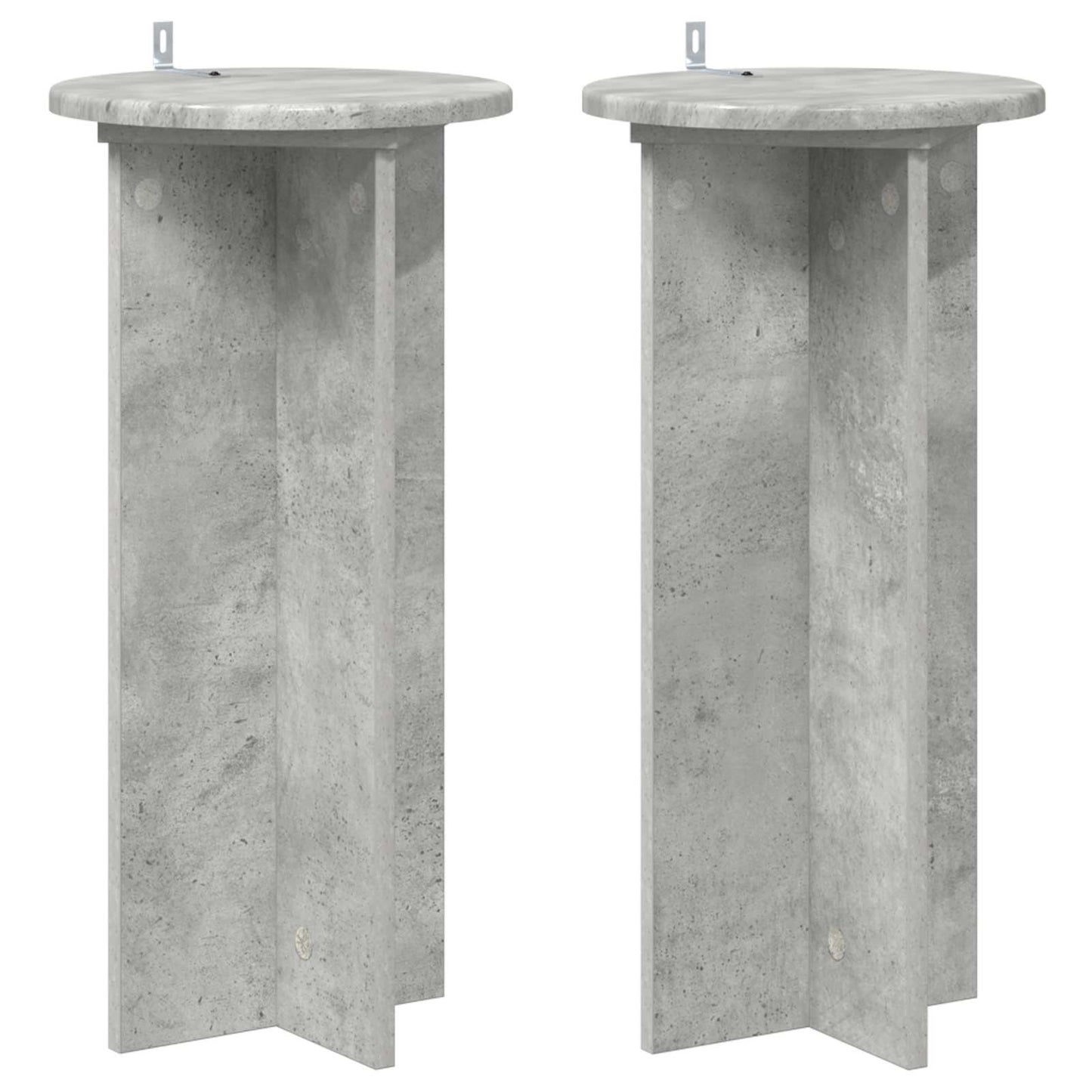 Plant Stand 2 pcs Concrete Grey 29.5 x 29.5 x 60 cm