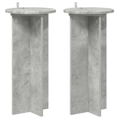 Plant Stand 2 pcs Concrete Grey 29.5 x 29.5 x 60 cm