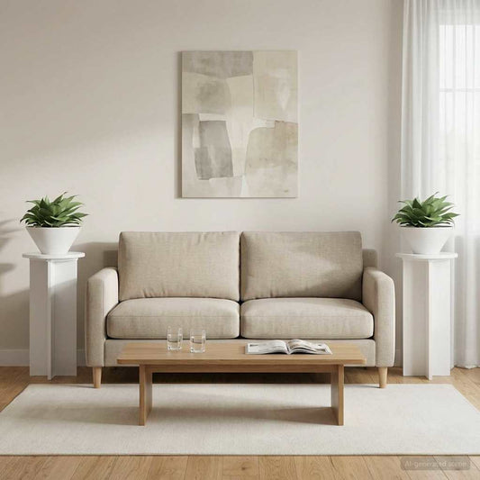 Plant Stand 2 pcs High Gloss White 29.5 x 29.5 x 60 cm