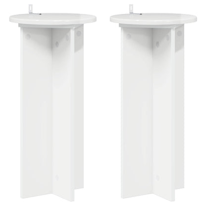 Plant Stand 2 pcs High Gloss White 29.5 x 29.5 x 60 cm