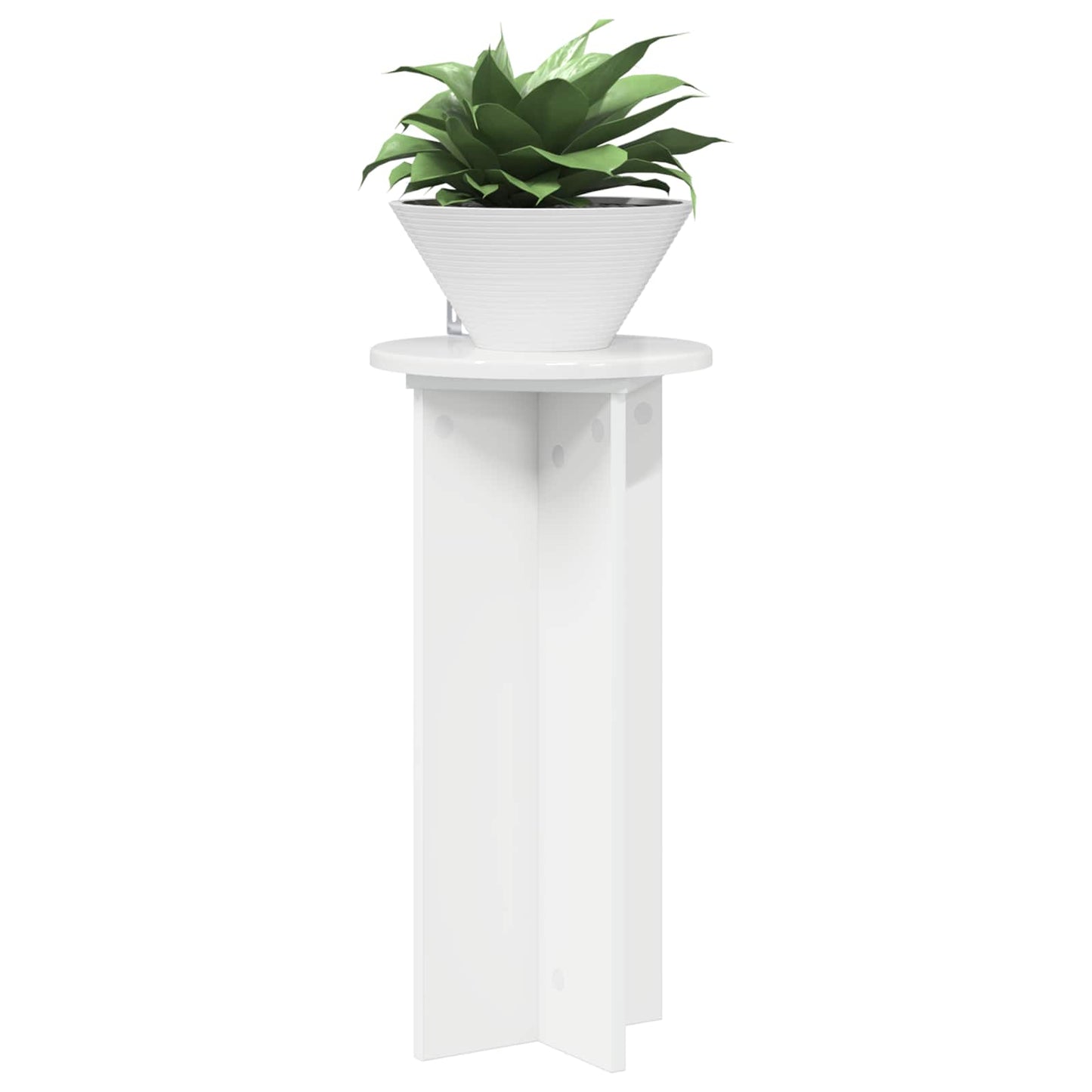 Plant Stand 2 pcs High Gloss White 29.5 x 29.5 x 60 cm