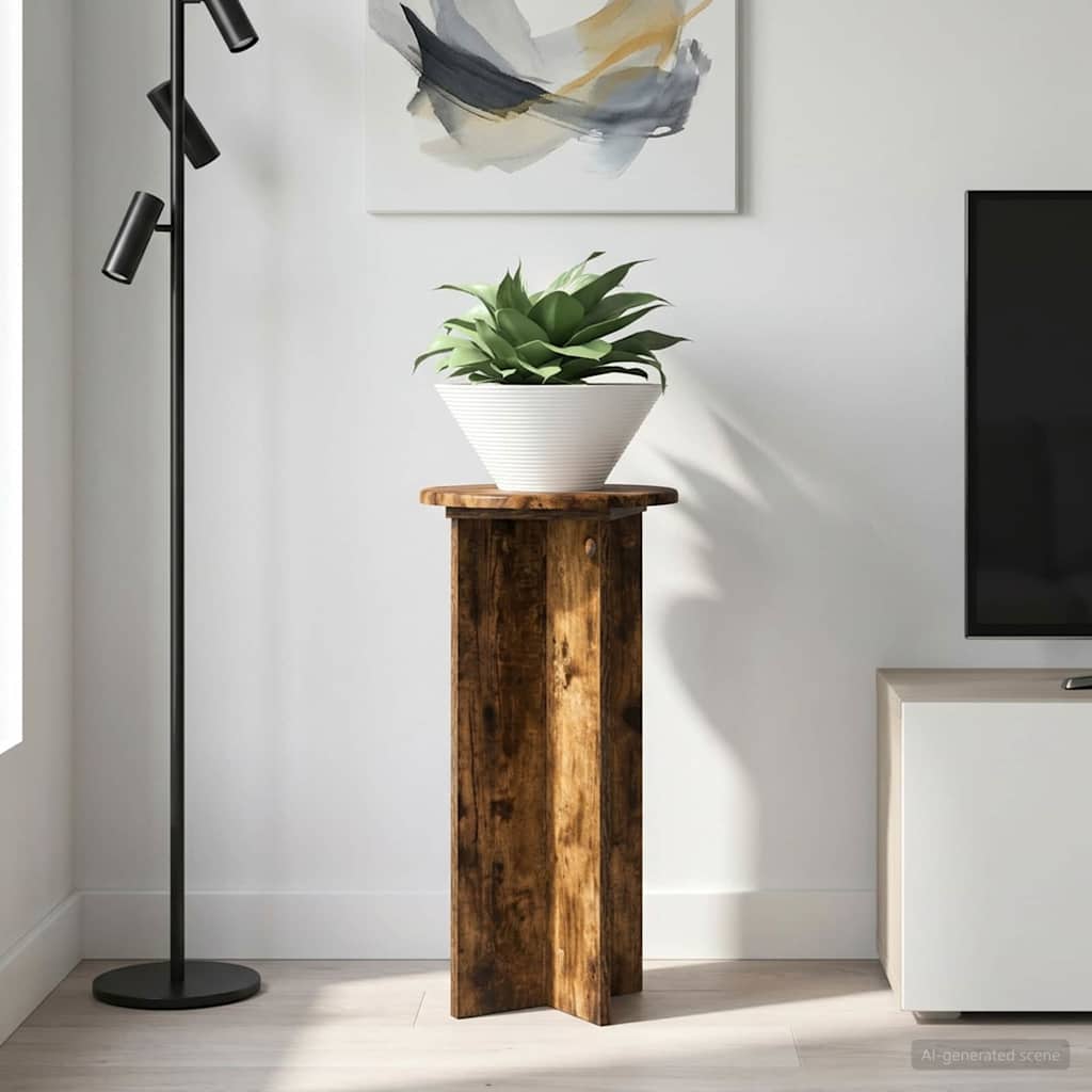 Plant Stand 2 pcs Smoked Oak 29.5 x 29.5 x 60 cm