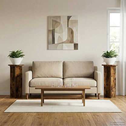 Plant Stand 2 pcs Smoked Oak 29.5 x 29.5 x 60 cm
