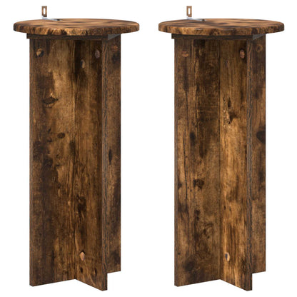 Plant Stand 2 pcs Smoked Oak 29.5 x 29.5 x 60 cm