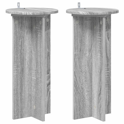 Plant Stand 2 pcs Grey Sonoma 29.5 x 29.5 x 60 cm