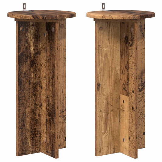 Plant Stand 2 pcs Old Wood 29.5 x 29.5 x 60 cm Engineered Wood