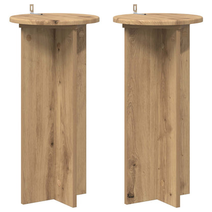 Plant Stand 2 pcs Artisan Oak 29.5 x 29.5 x 60 cm