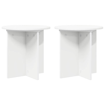 Plant Stand 2 pcs White Ø40 x 40 cm Engineered Wood