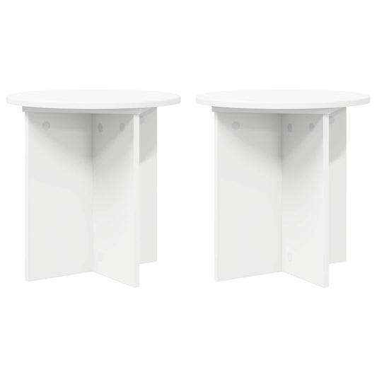 Plant Stand 2 pcs White Ø40 x 40 cm Engineered Wood