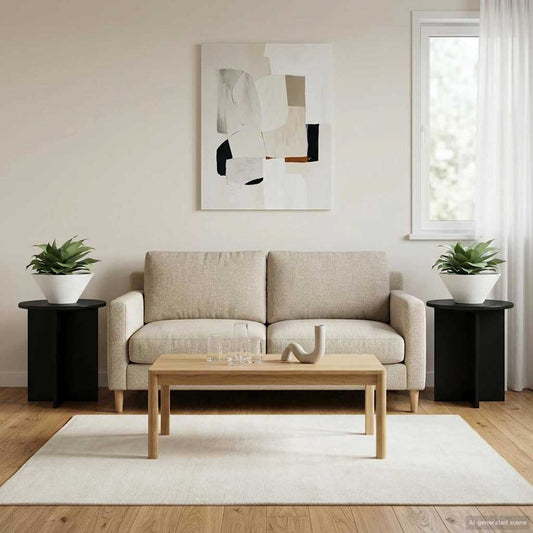 Plant Stand 2 pcs Black 40 x 40 x 40 cm Engineered Wood