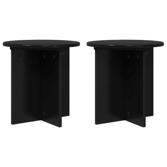Plant Stand 2 pcs Black 40 x 40 x 40 cm Engineered Wood