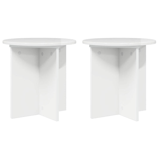Plant Stand 2 pcs High Gloss White 40 x 40 x 40 cm