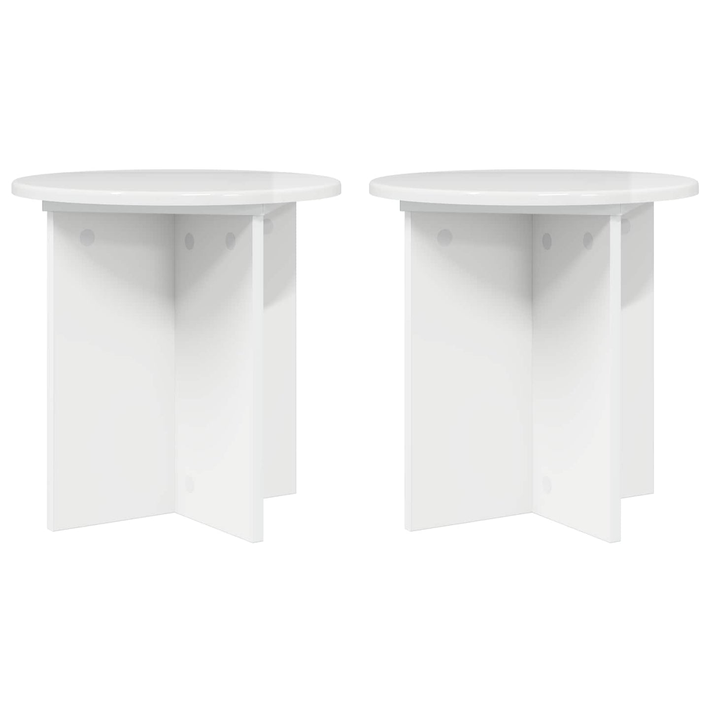 Plant Stand 2 pcs High Gloss White 40 x 40 x 40 cm