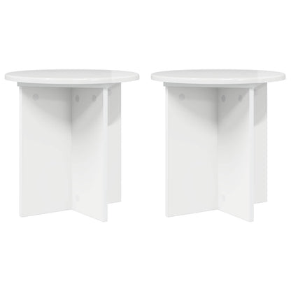 Plant Stand 2 pcs High Gloss White 40 x 40 x 40 cm