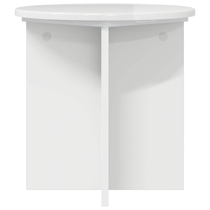 Plant Stand 2 pcs High Gloss White 40 x 40 x 40 cm