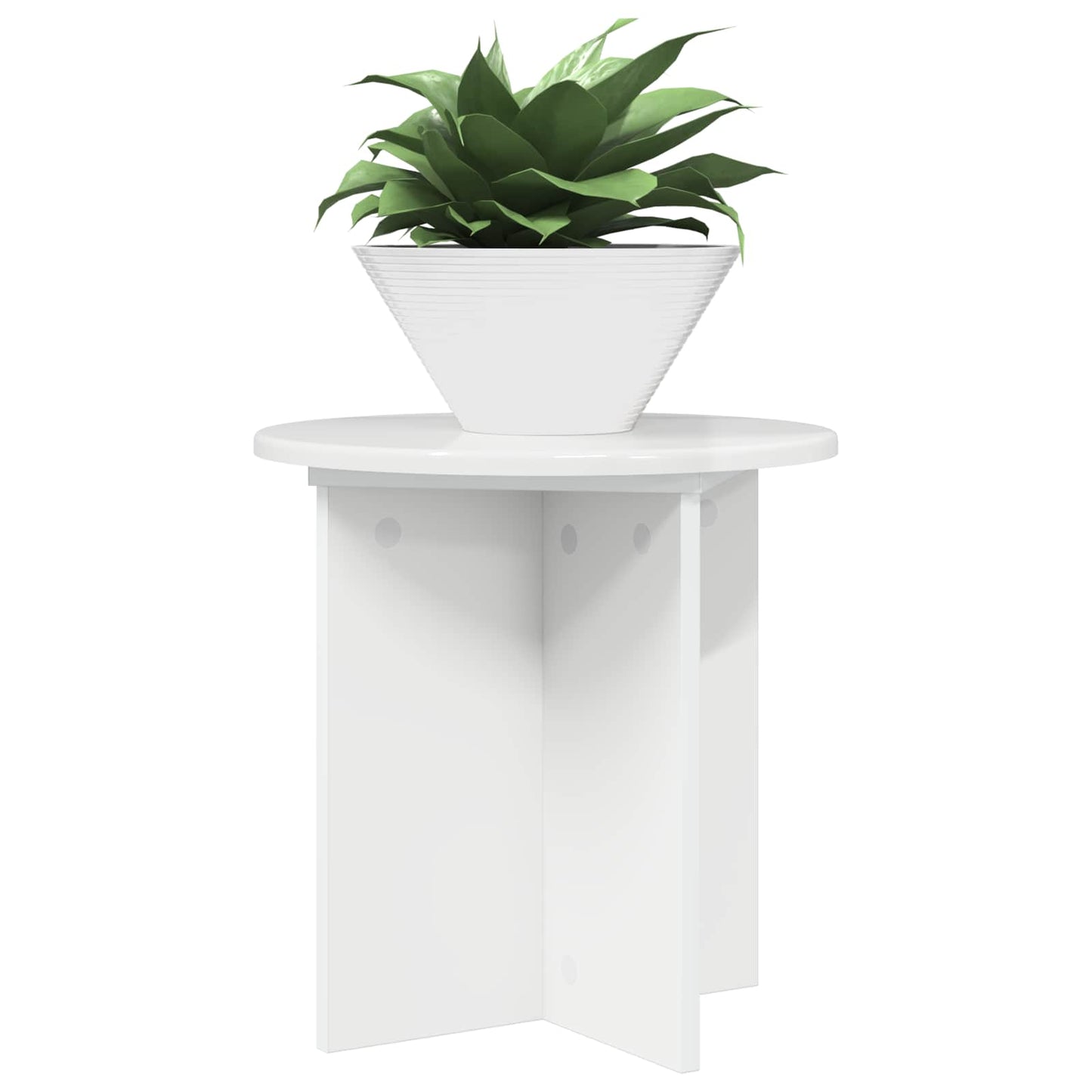 Plant Stand 2 pcs High Gloss White 40 x 40 x 40 cm
