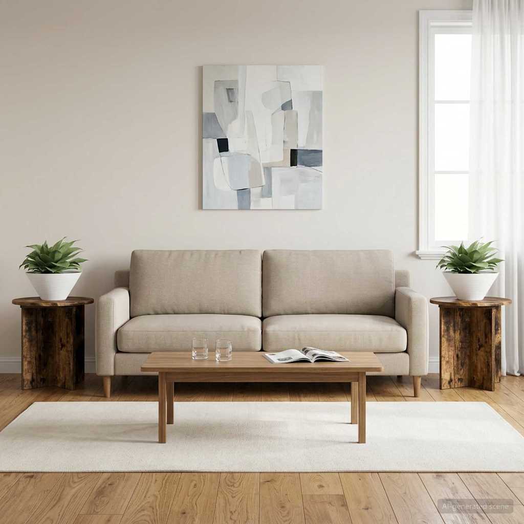 Plant Stand 2 pcs Smoked Oak 40 x 40 x 40 cm Engineered Wood