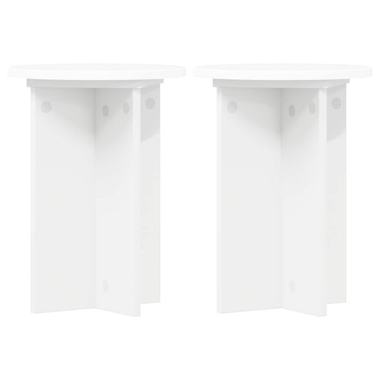 Plant Stand 2 pcs White Ø29.5 x 40 cm Engineered Wood