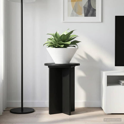 Plant Stand 2 pcs Black Ø29.5 x 40 cm Engineered Wood