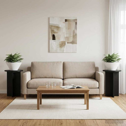 Plant Stand 2 pcs Black Ø29.5 x 40 cm Engineered Wood