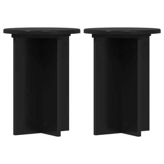 Plant Stand 2 pcs Black Ø29.5 x 40 cm Engineered Wood