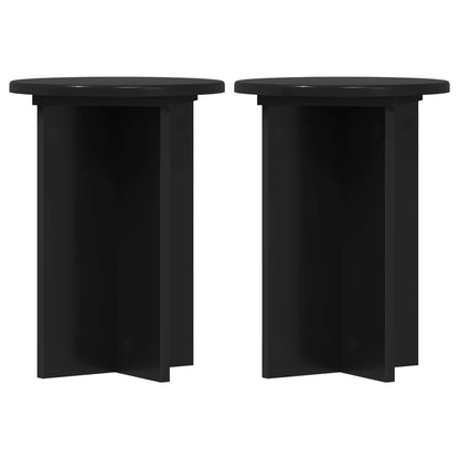 Plant Stand 2 pcs Black Ø29.5 x 40 cm Engineered Wood