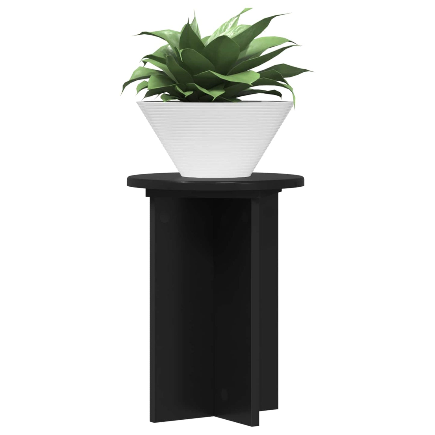 Plant Stand 2 pcs Black Ø29.5 x 40 cm Engineered Wood