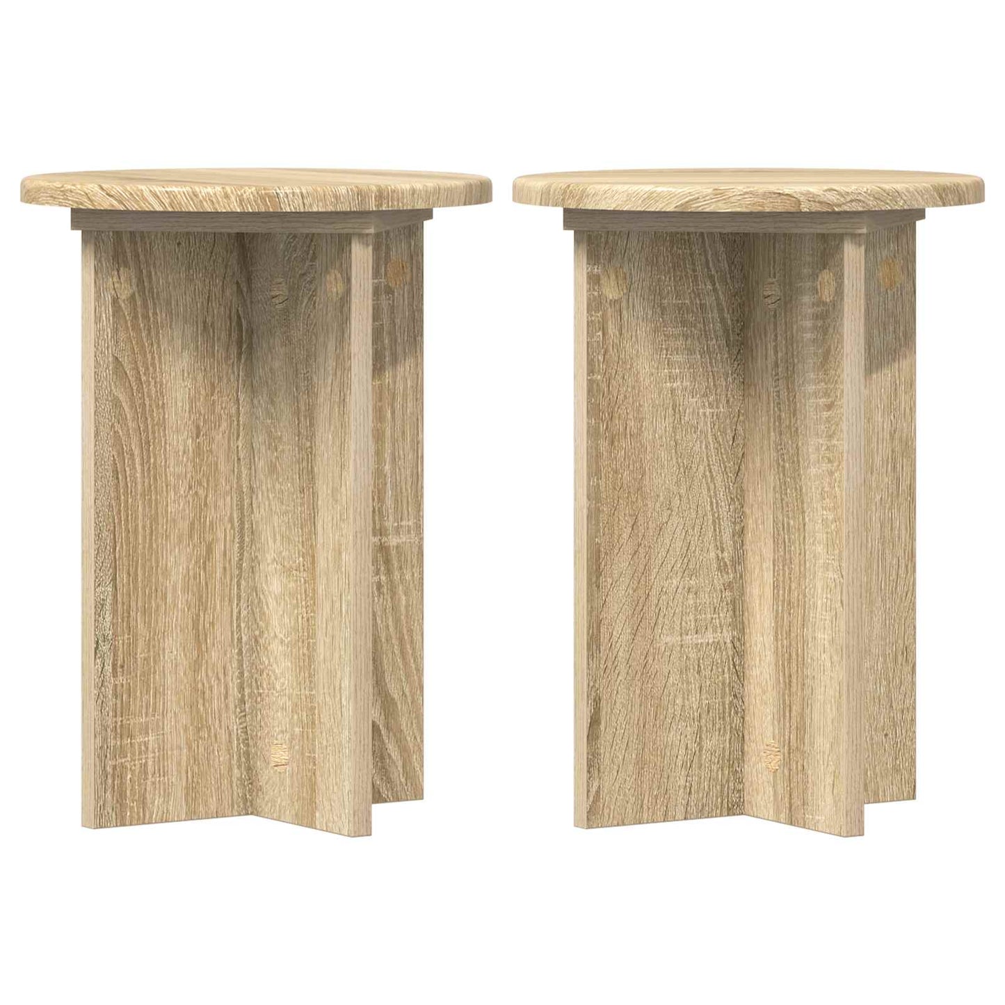 Plant Stand 2 pcs Sonoma Oak Ø29.5 x 40 cm Engineered Wood