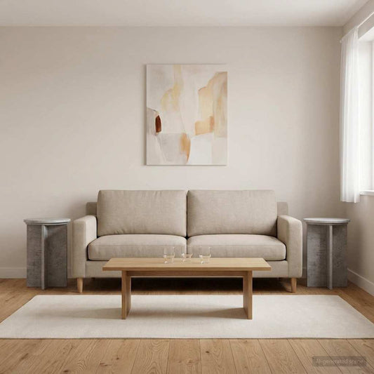 Plant Stand 2 pcs Concrete Grey Ø29.5 x 40 cm Engineered Wood
