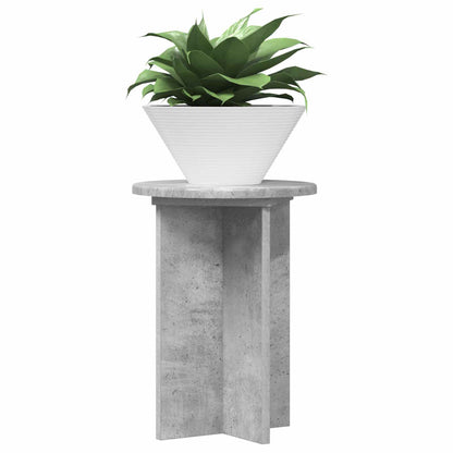 Plant Stand 2 pcs Concrete Grey Ø29.5 x 40 cm Engineered Wood